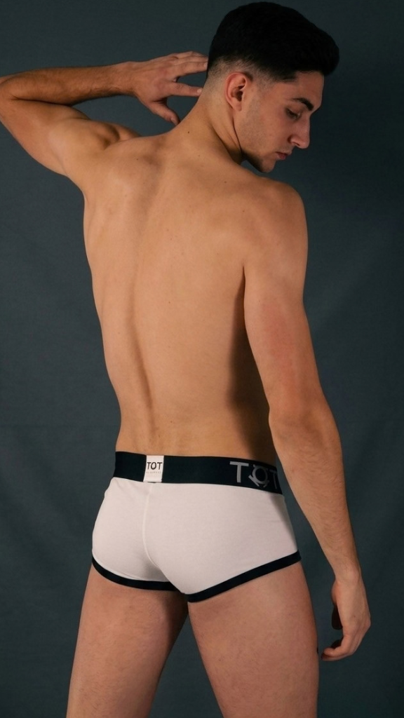Bóxer Mini Algodón Blanco Con Negro Hombre